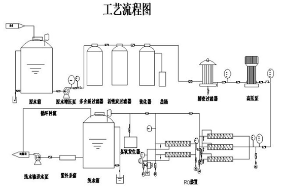 純化水設備處理工藝流程圖